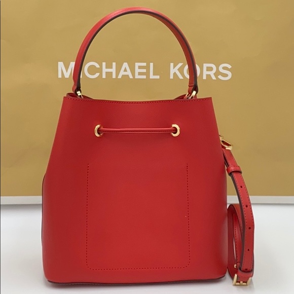 MICHAEL KORS SURI LARGE BUCKETS MESSENGER FLAME - Picture 2 of 15